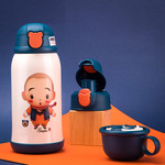 杯具熊一禅小和尚儿童保温杯宝宝男女带吸管水壶小学生幼儿园水杯