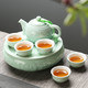 苏氏陶瓷9头梅子青釉茶具带陶瓷茶盘功夫茶具套装礼盒