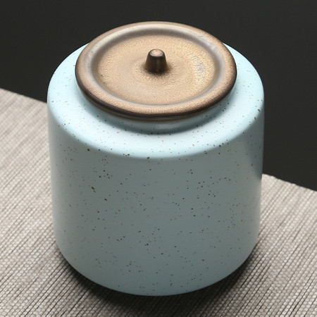 苏氏陶瓷（SUSHI CERAMICS）茶叶罐经典亚光铁锈茶具配件（蓝）图片