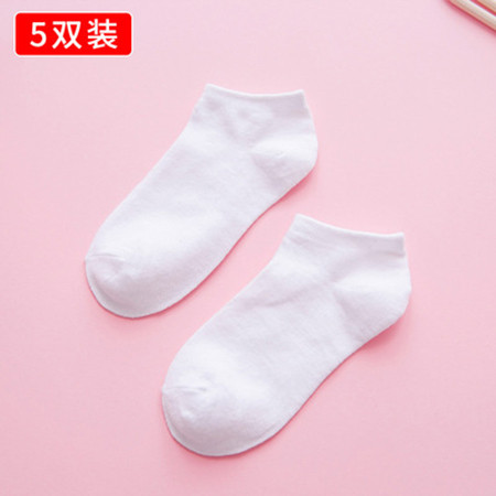 俞兆林春夏新款女士纯色棉袜五双礼袋混色船袜休闲款棉袜图片