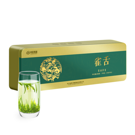 叙府 四川明前雀舌绿茶（冠龙）礼盒装108g 川茶集团