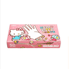 【邮乐自营】宜洁Hello Kitty一次性手套盒装塑料加厚PE手套（50只）Y-9408