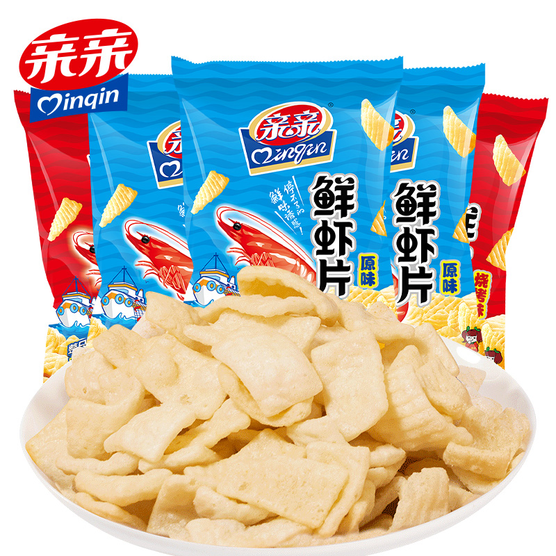 【邮乐自营】 亲亲 鲜虾片80g*5袋