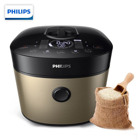  飞利浦PHILIPS电压力锅 家用智芯IH加热 升级款智能高压锅 HD2298/11 黑色 新品