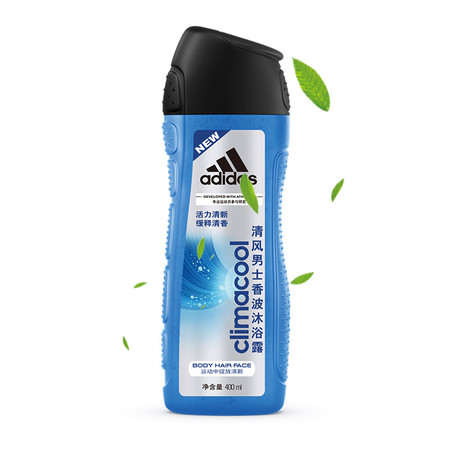 阿迪达斯(Adidas)男士清风香波沐浴露400ml 持久留香控油香波沐浴露图片