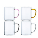 青苹果  玻璃杯耐热茶杯牛奶杯四色杯4只装GPB31-380