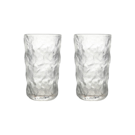青苹果  日式玻璃杯家用INS水杯加厚冰川杯高款2只装DSKB047-2图片