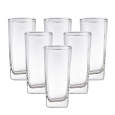 青苹果 高款四方杯玻璃杯水杯套装6只装Y5402