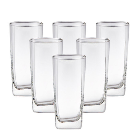  青苹果 高款四方杯玻璃杯水杯套装6只装Y5402