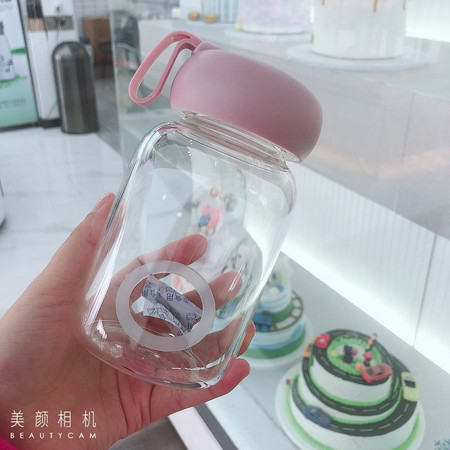 磨砂玻璃杯可爱水杯男女学生韩版便携儿童杯子清新茶杯创意随手杯