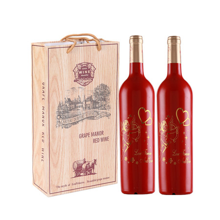 二瓶带礼袋 法国进口红酒精选伯爵干红葡萄酒图片