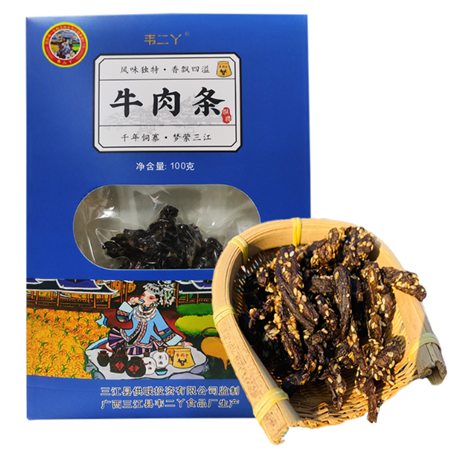 韦二丫 （供联）三江特产韦二丫牛肉条（麻辣味）100克一袋