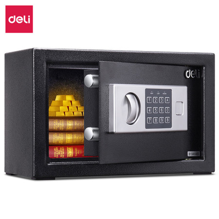 得力/deli 得力保险箱 小型家用保险柜 指纹电子密码保管箱 16654图片