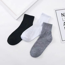 【镇店之宝】行科 男士中筒袜子运动男袜子 纯色四季通用 3双简易包装