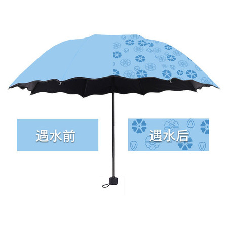 行科  遇水开花三折叠黑胶防晒太阳遮阳晴雨伞小清新图片