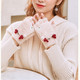 行科 手套女学生韩版可爱冬季骑车女士半指手套写字加厚加绒秋季保暖