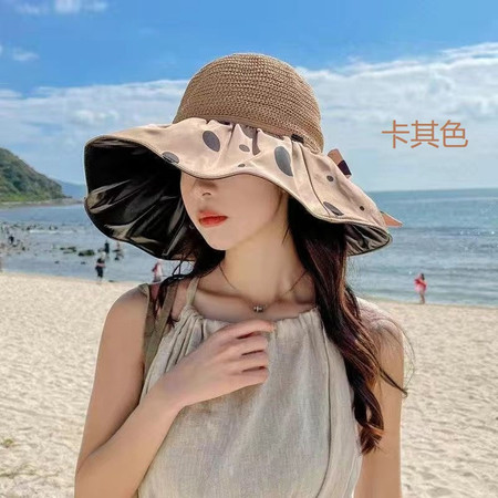 行科 防晒遮阳帽子女黑胶夏季时尚防紫外线防晒帽图片