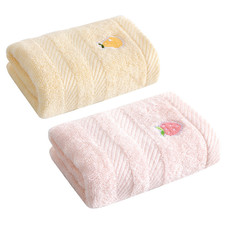 行科  毛巾竹浆纤维童巾儿童洗脸巾婴儿毛巾绣花童巾三利同款两条