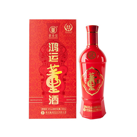 董酒鸿运 董香型白酒 纯粮固态酿造 54度 500ml*1 单瓶