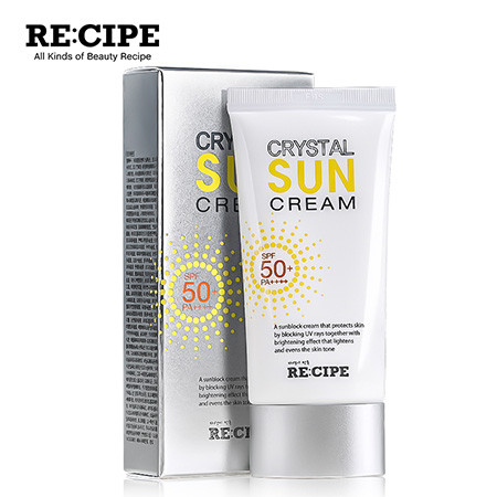 玥之秘/RECIPE 韩国水晶户外防晒霜SPF50+美白保湿隔离霜乳军训男女全身清爽防紫外线图片