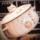 泡面碗可爱日式陶瓷大号带盖创意双耳个性学生宿ins舍家用可微波（正常发货）