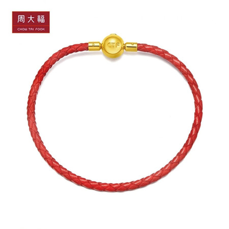 周大福Chow Tai fook红色女款不锈钢扣手绳YB3约17.5cm图片