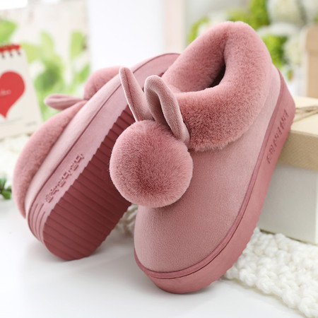 棉拖鞋女2019新款冬可爱包跟保暖居家厚底室内月子鞋产后拖鞋冬季