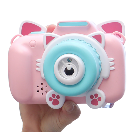 娃娃博士 猫咪泡泡相机吹泡泡玩具（含泡泡液*1、背带、电池*3、泡泡精*10）图片