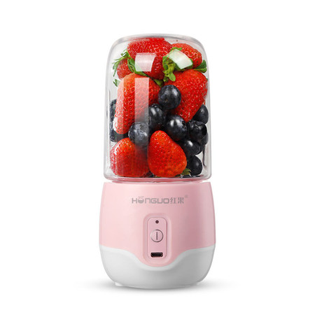红果便携式榨汁机家用水果小型充电迷你炸果汁机电动学生榨汁杯图片