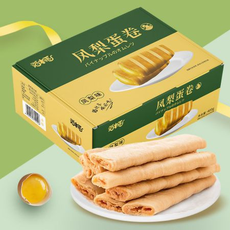 猫村长菠萝味蛋卷400g*1盒图片