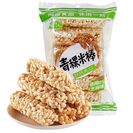 【领卷立减5元】蒲议青稞米棒150g*2 米卷青稞米棒花生味办公休闲零食儿童能量棒