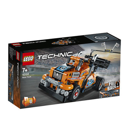 乐高/LEGO 积木 机械组Technic亮橙色高速赛车7岁+42104 儿童玩具 男孩女孩生日礼物