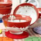 Homee招财猫碗欢喜版陶瓷碗礼盒套装创意礼盒 红色