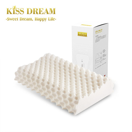 【泰国皇室 进贡品牌】Kiss Dream泰国进口天然乳胶枕 K1 高低颗粒按摩护颈枕头图片