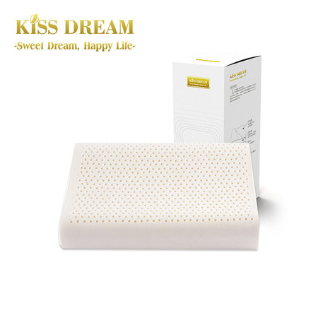 【泰国皇室 进贡品牌】Kiss Dream泰国进口天然乳胶枕 K2 高低曲线保健护颈枕头