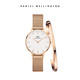 Daniel Wellington DW女表手镯套装 女表DW00100219+大号金手镯