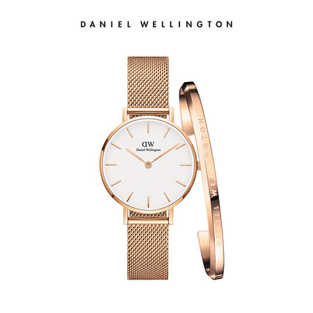 Daniel Wellington DW女表手镯套装 女表DW00100163+大号金手镯图片