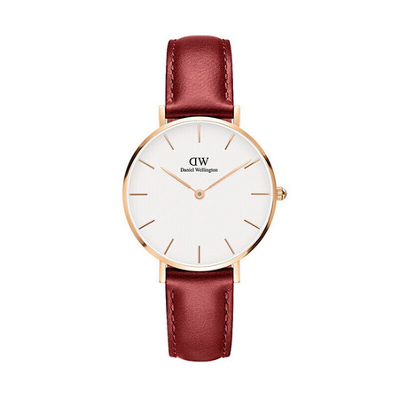 Daniel Wellington DW女表32mm白表盘金色边皮革表带 DW00100265图片