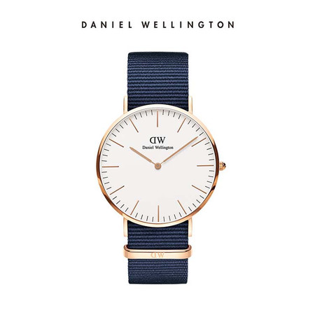 Daniel Wellington DW男表40mm白表盘金色边织纹表带 DW00100275图片