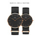 Daniel Wellington DW情侣表金色边黑表盘DW00100148+DW00100150