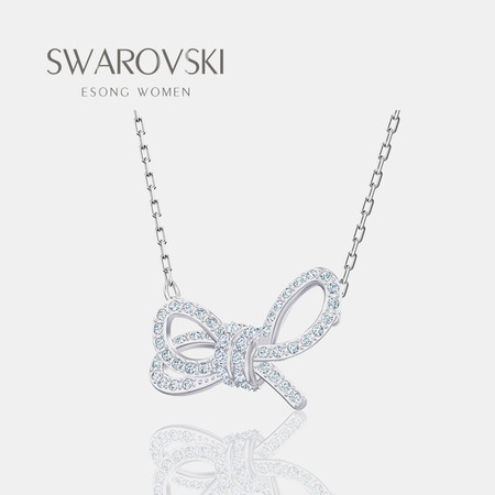 Swarovski施华洛世奇LIFELONG BOW银色浪漫蝴蝶结项链5440643