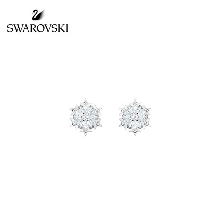 SWAROVSKI 施华洛世奇 MAGIC唯美雪花浪漫百搭简约女耳钉 镀白金色 5428430图片