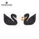 SWAROVSKI 施华洛世奇ICONIC SWAN 黑天鹅后挂式耳钉女欧美耳饰 5193949