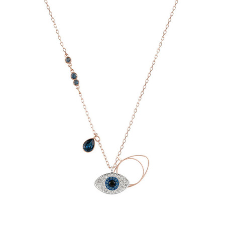 SWAROVSKI 施华洛世奇 DUO EVIL EYE 玫瑰金色恶魔之眼项链 5172560