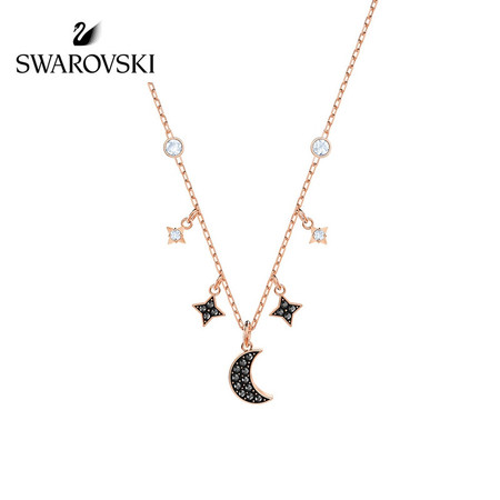 SWAROVSKI 施华洛世奇 DUO神秘月光星星月亮浪漫女项链 镀玫瑰金色 5429737