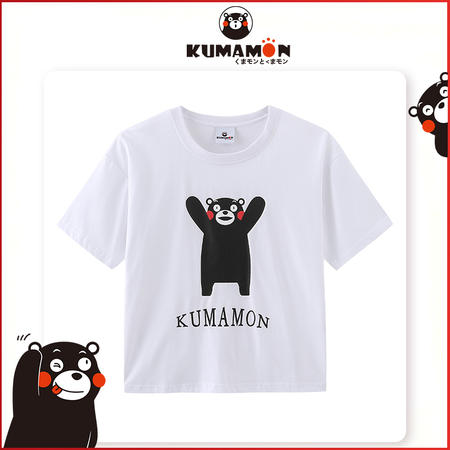 HELLO KOMA 熊本熊夏季20年女装上衣欢呼熊印花圆领女短袖T恤 KM20DT039图片