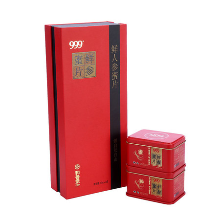  三九鲜参蜜片新鲜即食长白山参999蜂蜜参片150g礼盒装图片