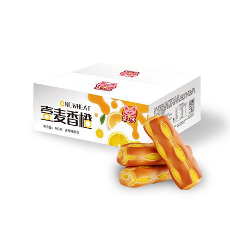 垦丁旺壹麦香橙面包400g/箱软绵香甜箱装网红零食休闲食品图片