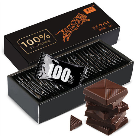诺梵纯黑巧克力礼盒装送女友可可脂散装批发纯脂休闲烘焙零食110g