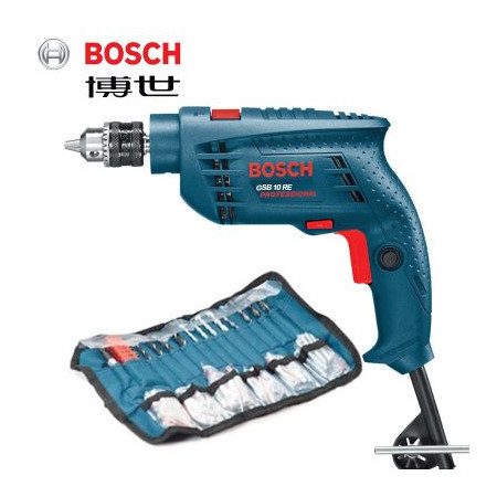 【苏宁专供】【苏宁自营】博世（BOSCH)电钻家用 10mm冲击钻正反转 博世电钻套装GSB 10RE SET GSB10RESET